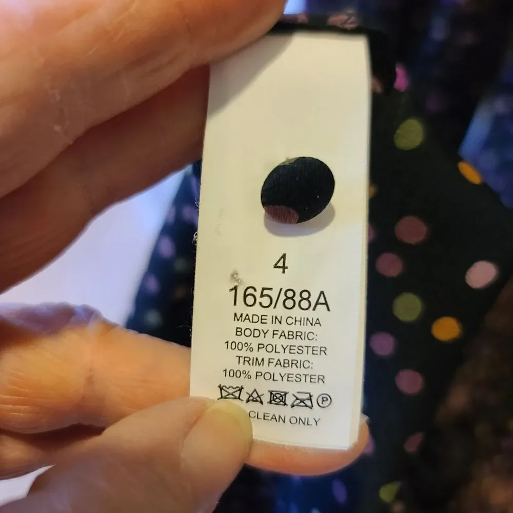 Kate Spade Disco Dots Ruffle Shirt Dress Black Size 4 EUC